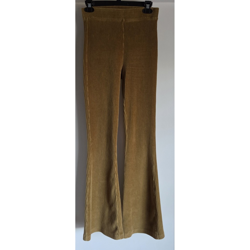 Aerie Women's Flare Leg Pants Size S Brown Casual Cotton Blend Trousers